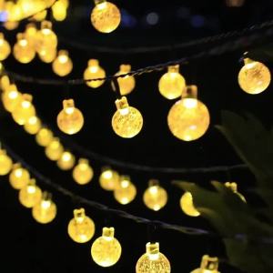 Solar Crystal Globe LED String Lights Bubble Light LED 5M/7M/12M Outdoor Lighting for Garden Wedding Party Street Decoration