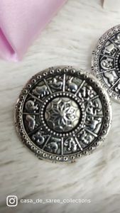 INDIAN WOMEN OXIDISED SILVER STUD EARRING