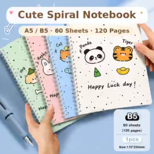 Cute Notebook A5/B5 Color Super Thick Notebook 120 pages Spiral Notepad Colorful Cover notebook for high school Stationery