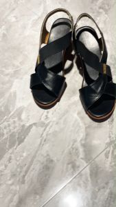 Size 35-40 Womens Sandals Thick High-heeled Sandals Cross Band Comfortable and Light Feet Covering Mother Cool