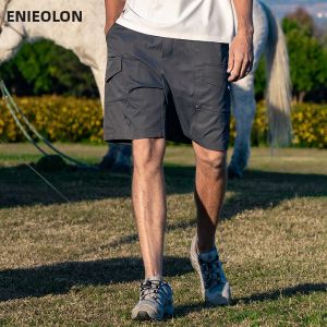 Enjeolon | Large Pocket Work Shorts Loose Straight Knee-length