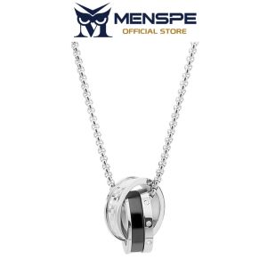 MENSPE Silver Black Necklace Ring Design Cool Pendant Boyfriend Fashion Jewelry Accessories Simple Safety Buckle Pendant Necklaces for Men Women
