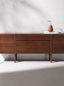 Nordic Modern Simple Black Walnut Solid Wood TV Cabinet Vintage Style Home Storage Cabinet Living Room Furniture