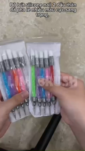 Set 5 Cây Bút Nail Silicon Và Chấm Bi 2 Đầu Cao Cấp – Chấm Bi Đắp Gel Đính Đá Nail LIM BRUSH