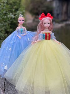 Princess Size Dollhouse Wedding Dress Toy for Girls Birthday Gift Simulation Doll Playhouse Toy Plastic Material