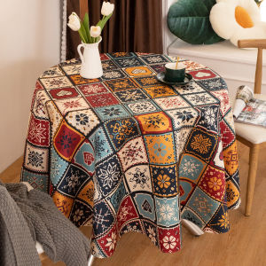 Waterproof Round Tablecloth Bohemian Ethnic Style