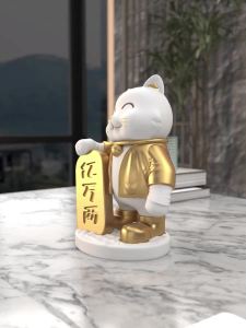Desktop Decoration Accessories Desktop Home Decor Fortune Cat Fortune Cat Home Decoration Items Office Luxury Soft Decoration Opening Gift 招财猫