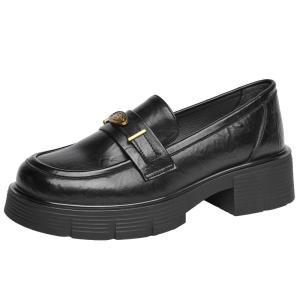 Josiny | British Style Elegant Leather Loafer Thick Sole