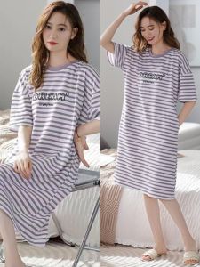 Cotton Short-Sleeve Sleepwear for Women Summer Cute Lightweight Korean Style Maternity Plus Size Loose Fit Autumn