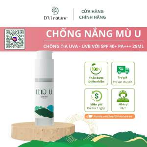 Chống nắng mù u DVi nature với SPF 40+ PA+++ chống lại các tia tử ngoại UVA và UVB của mặt trời gây hại cho da