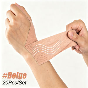20PCS Hypoallergenic Latex‑Free Pre‑Cut Wrist Kinesiology Tape Elastic Athletic Sports Tape for Carpal Tunnel Support