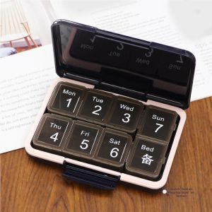 Large Capacity Portable 7 Days Weekly Medication Organizer Pill Box