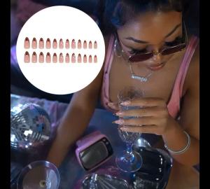 New Auroral French 24 Pcs Long French False nails with 1 Jelly Glue stickers Factory wholesale for Women