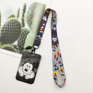 Disney Mickey ID Badge Holder Neck Strap Door Card Holders Lanyards Girls Boys Disney Keychain Credential Holder Small Kids Gift