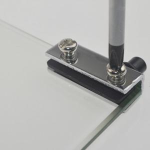 2PCS Glass Door Pivot Hinge Cabinet Doors Wardrobe TV Cabinets Bookcases Clamp Clip Silver Glass Hinges For Cabinet Cupboard New