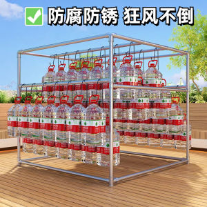 Outdoor Large Floor-standing Clothes Drying Rack Galvanized Steel Pipe Windproof Sunshade Roof Top Outdoor Drying Pole