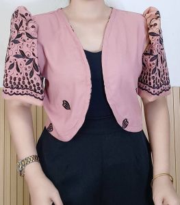 Embroid Bolero Casual Attire Office
