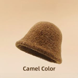 Lamb Fur Bucket Hat Womens Autumn Winter Woolen Fisherman Cap Large Head Size New 2024 Bucket Hat plus Size Fisherman Hats