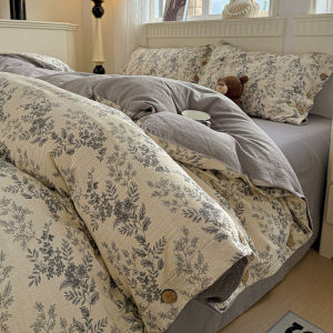 susan | Vintage Cottage Style Natural Fabric Bedding Set