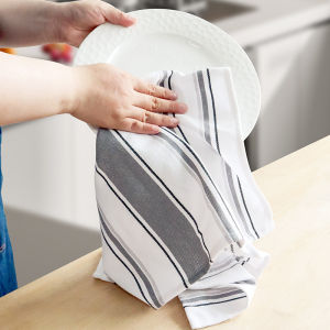 Cotton Dish Cloths Woven Striped Tea Towels Home Kitchen Fabric Napkins Kitchen Towels Dishwashing Cloths Restaurant Supplies