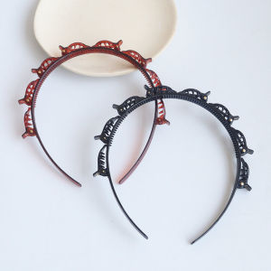 Double Layer Hairband with Braid Design Fixed Fringe Hair Clip Hollow out Popular Styling Forest Girl Series Hair Clip Accessory