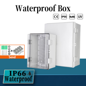 IP66 Waterproof Junction Box Gray/Transparent Electrical Enclosure ABS Plastic Connections Box Outdoor Power Distribution Case