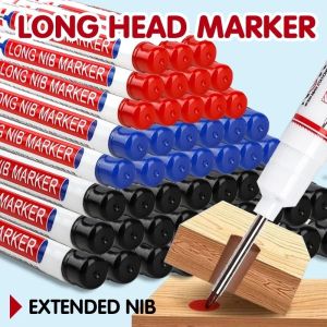 1/3Pcs Multipurpose Long Head Oil Marker Waterproof Bathroom Install Deep Hole Dotting Long Mouth Extension Head Site Tile Wood School Office Supplies 