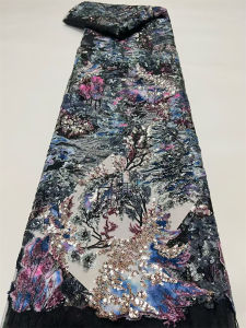 Luxury African Groom Beaded Lace Fabric 2026 High Quality Sequins Lace Fabric French Lace Fabric For Nigerian Party Dress