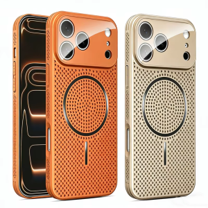Ultra-thin PC Heat Dissipation Mesh Magnetic For Magsafe Case for iPhone 17 16 15 14 Plus 13 12 Pro Max Camera Protection Cover