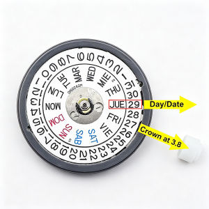H36A Automatic Movement White Day-Date Wheel At 3.0 Crown At 3.0/3.8 OClock NH36 4R36A Watch Part 24 Jewels Replacement Part