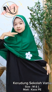 Jilbab Anak Instan Vaniia KW SIZE ML Hijab Sekolah Anak Bunga Ceplok Kerudung Anak NNC COLLECTION