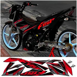 Tem rời Satria Fi 150cc - Mẫu F150. Chất liệu PPF Cao Cấp : 3 Lớp Chống Nước Chống Phai Màu. Nhãn Dán Decal