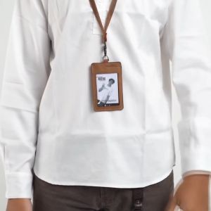 ID Card Arca Lanyard Pull Up Crazy Horse Pria Wanita 100% Kulit Sapi