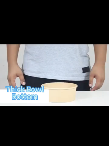 50 Pcs Kraft Paper Bowl Round Disposable Paper Bowls With Plastic Lid Biodegradable Rice Bowl Container With Cover Leak Proof Eco Friendly For Food Container 500ml 750