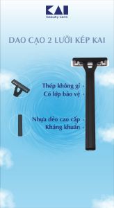 Dao Cạo Râu 2 Lưỡi Kép LUF-20P Kai Razor 0751-GA0025 Set 5 Cây (Combo Dao Cạo Và Set Mini )