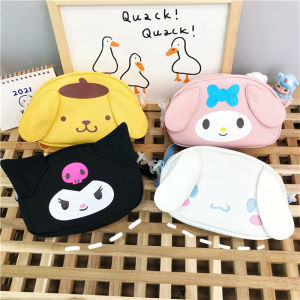 Kawaii Sanrio Women Shoulder Bag Cinnamoroll Kuromi My Melody Girls Crossbody Cosmetic Travel Storage Chest Students Sling Bags
