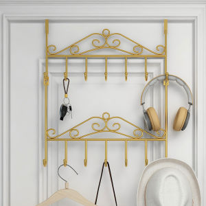 Wall-Mounted Clothes Hanger Door Back Hook Key Bag Clothes Hat Storage Organizer No-Drilling Required Home Organization Tool