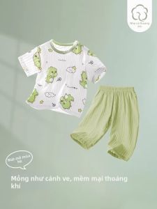 TONGLIANCHUXIN | Bộ Quần Áo Bé Mỏng Cotton Tinh Khiết Cho Mùa Hè Tay Ngắn 7/8