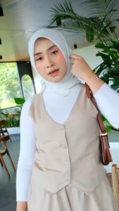 Setelan 2 in 1 set Vest dan Kulot | Bhan katun Premium | JUmbo | Viral Kekinian