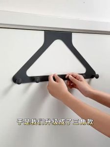 MEIDOO Kait segitiga di belakang pintu gantungan kamar tidur dipasang di dinding tanpa pelubang