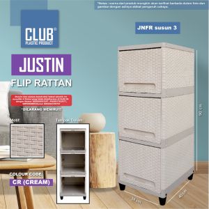 LEMARI PLASTIK SERBAGUNA RAK BUKU CLUB FLIP SUSUN 3 [CLBBOX]