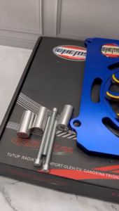 Cover Tutup Radiator CNC Plus Kipas Yamaha Nmax Lama & Nmax New 2020 Lexi Aerox Biru Gold