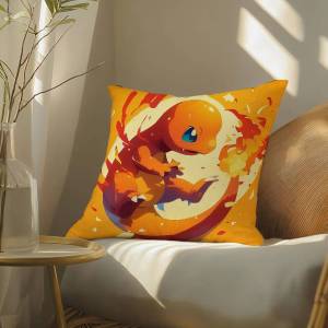 Bandai | Pokemon Venusaur And Charizard Anime Plush Pillow Cover Soft Short Plush Cushion Cover For Sofa Bedroom Home Decor Gift