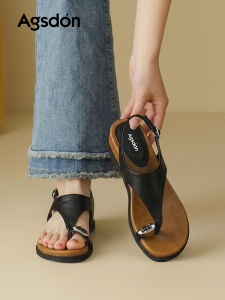 Agsdon | Womens Open Toe Sandals Slip-On Wedge Sandal