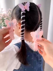 1 pcs Coil Hair Tie Kids  Ponytail Hair Rope Fashion Telephone Cord Hair Ring Cute Hair Accessories