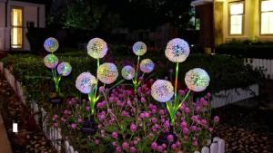 1PC 1/3Haed Solar Powered Dandelion Garden Lights Waterproof Landscape Lawn LampFlower Stake Lights Outdoor Yard Pathway Decor