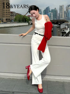 High Waist Wide Leg White Denim Jeans Womens Fall New Slim Fit Loose Drapey Short Straight Cut Casual High Waist Jeans