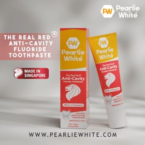 [Bundle of 6] Pearlie White The Real Red Anti-Cavity Toothpaste 138gm - Fights Cavities Removes Stains Strengthens Enamel No SLS or Parabens
