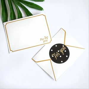 10pcs Vintage White Bronzing Blank Pearl Paper Envelopes Wedding Party Invitation Envelope Greeting Cards Gift Thank You Cards