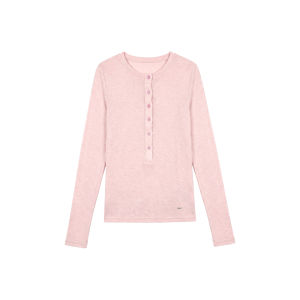 Summer Henley Neck Buttoned Layering T-Shirt